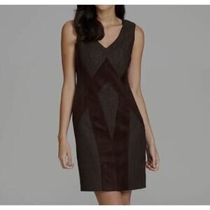 Vince Camuto Tweed Faux Suede Sheath Dress Size 8 Business Casual